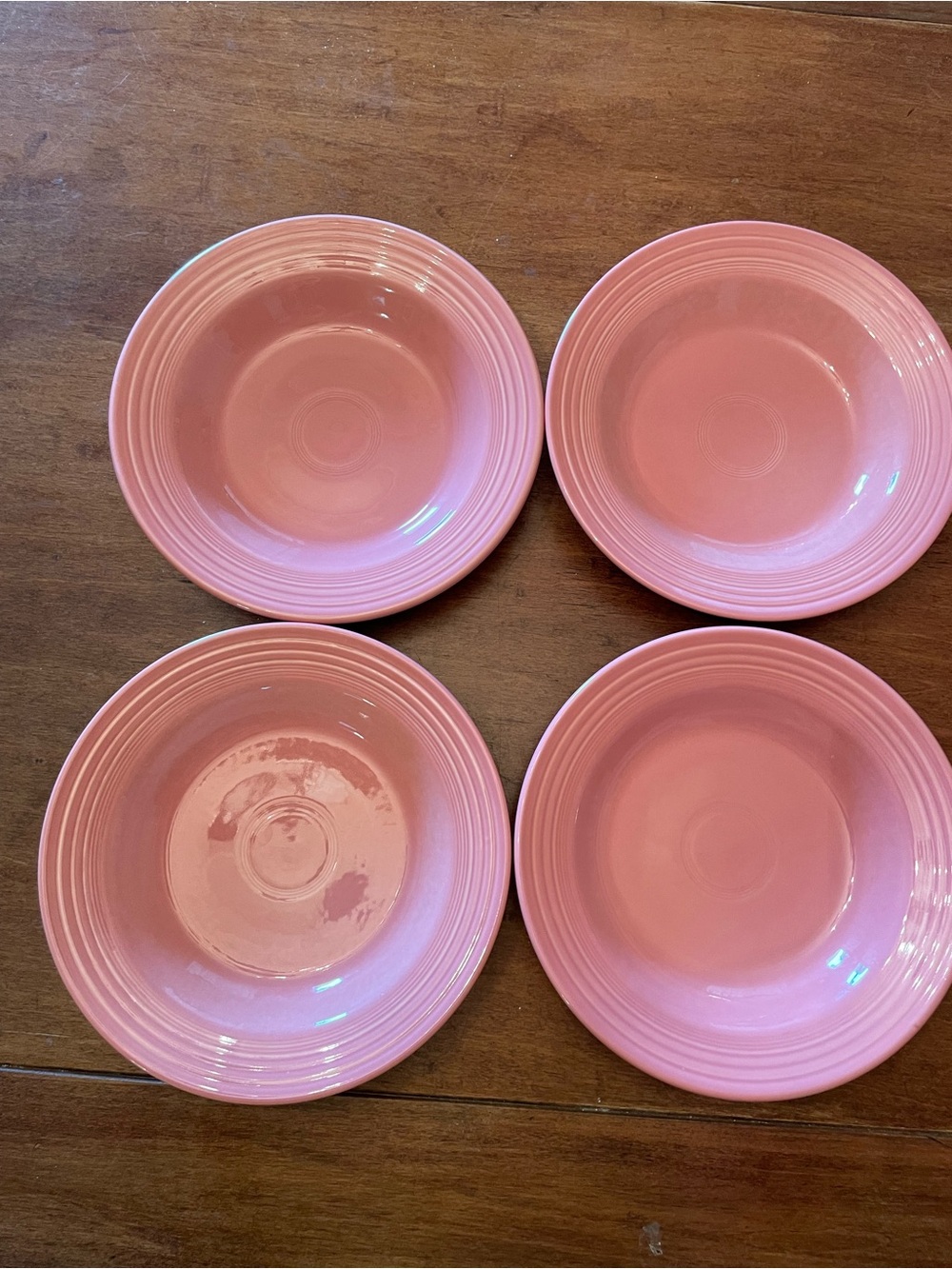 Fiesta fiestaware Rose Ceramic large rim soup Bowls - Set of 4 Vintage Laughlin